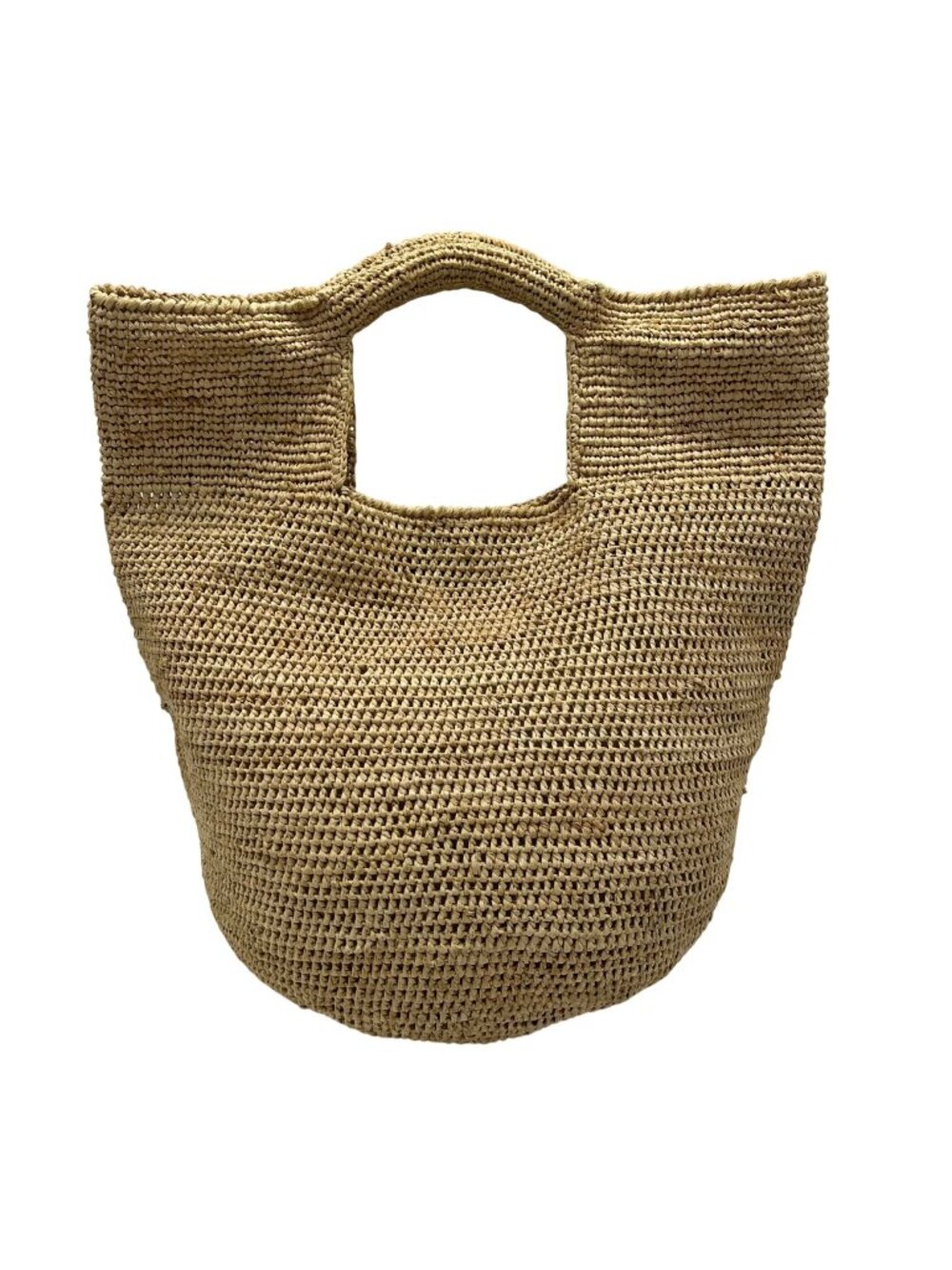 Mar Y Sol Tan Raffia Satchel Tote Bag